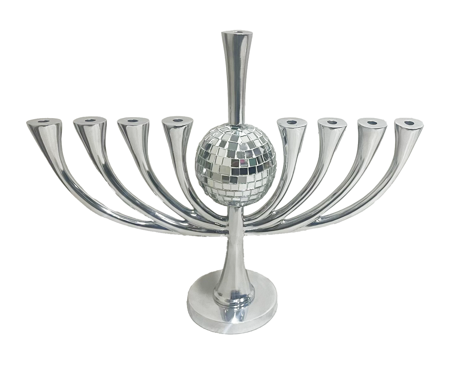 Happy Jew Year Menorah with spinning disco ball for Hanukkah 2024